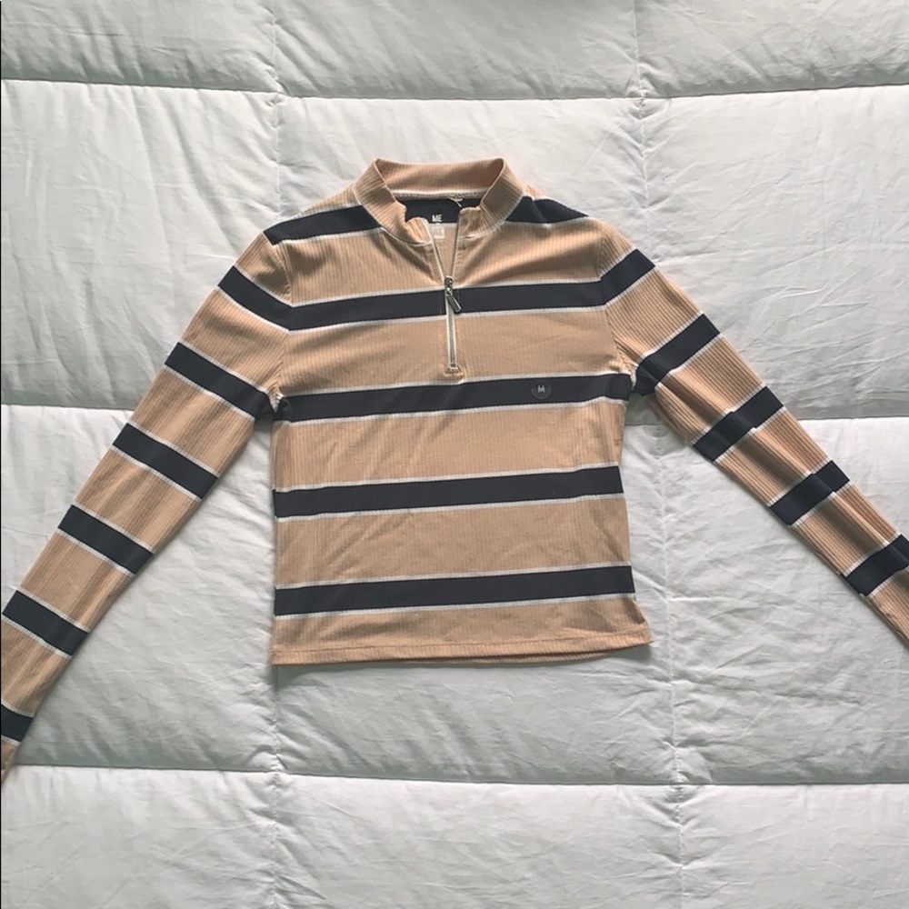 Pacsun Navy Blue and Tan Long Sleeve